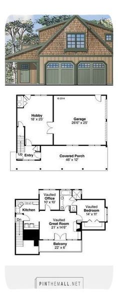 two story house plans with garage and living room