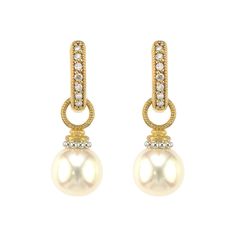 provence-beaded-white-pearl-yellow-gold-earring-charms Earring Charms, Pearl Earring, Pearl Set, Gold Earring, Yellow Gold Earring, Gold Hoops, White Pearl, Charm Earrings, 18k Rose Gold