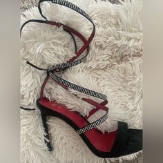 Mix No. 6 M6-Mesha-H Lace Up Heels Size 6.5 Nwb Never Worn Black Microsuede Exterior With Red Leather Interior 3 Inch Heel Originally Purchased For $99.99!! Expo Tags: Nine West, Mix No. 6, Guess, Hilfiger, Tommy Hilfiger, Louboutin, Dsw, Designer Shoes, Heels, Stilettos, Black, Red, Suede, Leather, Women’s, Juniors, Girls, Teens, Formal, Classy, Elegant, Jimmy Choo, Sparkly, Jeweled, Jewels, Lace Up, Tie, 3 Inch Heel Night Out Heels With Red Sole And Open Heel, Red Sole Heels For Night Out With Open Heel, Open Heel Heels With Red Sole For Night Out, Black Sandals With Red Sole For Evening, Black Heels With Red Sole For Evening, Black And Red Heels, Red And Black Heels, Quince Planning, Elegant Shoes Heels