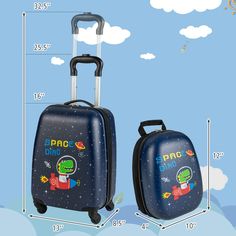 😊Large Storage Capacity: This 2-piece kids 16’’ suitcase and 12’’ backpack set features large capacity, which is ideal for children to store clothes, toys, book and other items. Suitable for traveling, visiting kinship, and going to school outings. 🌊Waterproof and Scratch-resistant: Covered with the transparent protective film, the kids luggage with wheels can be effectively prevented scratches, and it is waterproof that would not be stained easily. 💖Portable to Carry: This kids luggage set c Kids Luggage Sets, Backpack Set, Going To School, Carry On Suitcase, Luggage Sets, Kids Luggage, Large Storage, Practical Gifts, Play Houses