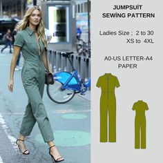 the jumpsuit sewing pattern is available in sizes xs to 4xl