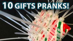 there is a box with plastic straws in it and the words, 10 gifts pranks