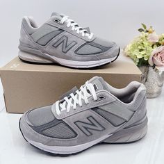 New Balance 990v5 Comfort Walking Shoes Sneakers Grey/ Castlerock Mens Size Us 9.5 4e Extra Wide M990gl5 Condition: New With Box, Missing Box Lid Classic Silver New Balance Running Shoes, New Balance Silver Running Shoes With Boost Midsole, Silver Low-top Running Shoes With Rubber Sole, Silver Classic Running Shoes For Jogging, Classic Silver Running Shoes For Jogging, Classic Silver Sneakers With Boost Midsole, Silver Sneakers With Boost Midsole For Errands, Silver Sneakers With Boost Midsole, New Balance Silver Lace-up Sneakers