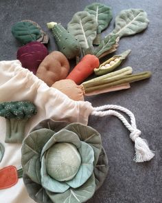 various vegetables are laid out on the floor