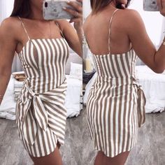 Striped Casual Dresses, Summer Mini Dress, Striped Mini Dress, Short Mini Dress, Mini Dresses Summer, Dresses Short, Lovely Dresses, Summer Casual