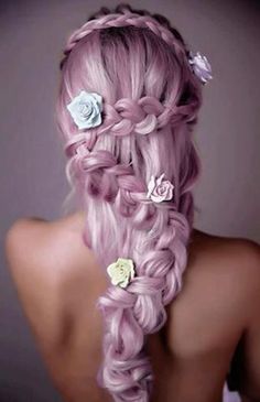 My dream...to pick a funky color and wear my inner rainbow on the outside for all to see...Re-pin if you like. Via Inweddingdress.com #hairstyles Flowers In Her Hair, Hair Chalk, Hair Styles 2014, Braided Hairstyles For Wedding, Wedding Hairstyles For Long Hair, Hair Dos