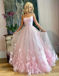 Pink Tulle Spaghetti Straps Sweet 16 Prom Dress With 3D Lace Applique,100 sold by Happybridal on Storenvy Pink Tulle Evening Dress, 3d Applique, Pink Spaghetti, Prom Dresses Long Pink, Prom Dresses Elegant, Maxi Dress Wedding Guest, Pink Evening Dress, Spaghetti Strap Prom Dress, 파티 드레스