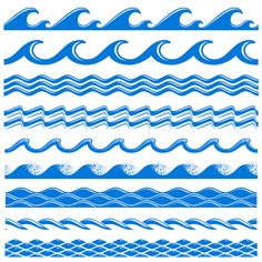 blue water waves on white background