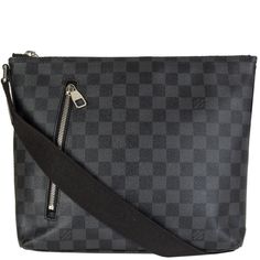 Louis Vuitton Damier Graphite 'Mick PM' Messenger Bag Runway Outfits, Luxury Shop, Black Canvas, Authentic Louis Vuitton, Louis Vuitton Damier, Zipper Pocket, Messenger Bag, Dust Bag