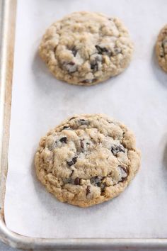 chocolate chip cookies on a baking sheet ready to be baked