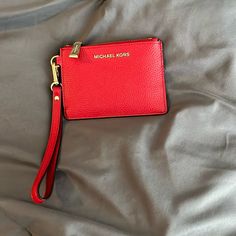 New With Tags Michael Kors Red Wallet. Very Cute. Faux Leather Material In Great Condition. Measures About 5 Inches Across And 4 Inches Up And Down. Bundle My Items For A Discount! Michael Kors Wallet With Mobile Phone Bag, Red Wallet With Zipper Pouch For Everyday, Red Pouch Clutch With Card Slots, Red Wallet With Zipper Pouch, Red Clutch With Card Slots, Michael Kors Clutch Wallet With Removable Pouch, Michael Kors Clutch With Zipper For Everyday Use, Michael Kors Clutch With Zipper Closure, Red Leather Clutch Coin Purse