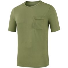 Round neck, short sleeves, the tee shirts are with a single patch chest pocket. Straight hemline, solid color casual t shirts. Try wearing this casual short sleeve t shirt with jeans or casual pants to get that smart look. This shirt can easily get you ready for any event- be it school, vacation, daily outgoings. Casual Green T-shirt With Side Pockets, Solid Color Short Sleeve T-shirt With Pockets, Basic Short Sleeve T-shirt With Pockets, Green T-shirt With Pockets In Relaxed Fit, Green Relaxed Fit T-shirt With Pockets, Summer Crew Neck T-shirt With Pockets, Green Cotton T-shirt With Side Pockets, Basic Summer T-shirt With Pockets, Green Short Sleeve T-shirt With Side Pockets