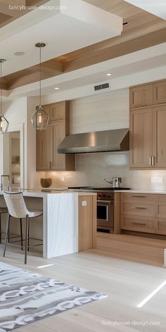 the kitchen is clean and ready to be used as a living room or dining area