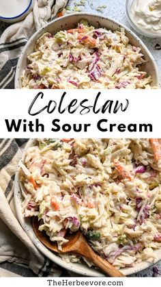 coleslaw with sour cream in a bowl