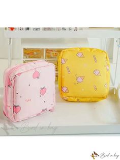 Bird in Bag - Fashionable Cartoon Ice Cream Pattern Storage Tampon Storage, Unique Stationary, Sanitary Napkin Bag, Sanitary Napkin Storage, Credit Card Pouch, Napkin Storage, Small Cosmetic Bag, Sanitary Napkins, Padded Pouch