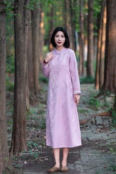 Long Qipao Dress, Elegant Qipao, Qipao Long Sleeve, Purple Qipao, Luxury Long Sleeve Traditional Cheongsam, Qipao Cheongsam, Qipao Dress, Cheongsam Dress, Embroidery Gifts