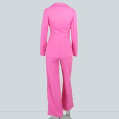 Material: COTTON Material: Polyester Material Composition: cotton is_customized: Yes Collar: Notched Pant Closure Type: Zipper Fly Sleeve Length(cm): Full Style: Casual Clothing Length: REGULAR Closure Type: None Fitted Pink Cotton Suit, Pink Fitted Cotton Suit, Fitted Long Sleeve Cotton Pant Set, Fitted Cotton Pant Set With Long Sleeves, Pink Cotton Sets Suitable For Work, Fitted Cotton Pantsuit For Work, Casual Fitted Pink Pantsuit, Fitted Pink Pantsuit With Pockets, Fitted Pink Cotton Set