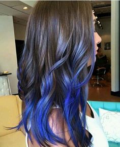 Anya Hair, Under Hair Color, Two Color Hair, Blue Hair Highlights, Dyed Hair Blue, Blue Ombre Hair