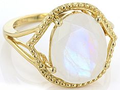 14x11mm Oval Rainbow Moonstone 18k Yellow Gold Over Sterling Silver Ring. Measures Approximately 0.70"L x 0.75"W. Not Sizeable. White Oval Jewelry With Gemstone Accents, Oval Moonstone Yellow Gold Jewelry, Yellow Gold Moonstone Jewelry With Oval Shape, Gold Oval Moonstone Ring Fine Jewelry, Yellow Gold Oval Moonstone Ring For Gift, Yellow Gold Oval Moonstone Ring, Gold Oval Moonstone Ring In Fine Jewelry Style, Oval Moonstone Ring With Gemstone Accents For Gifts, Oval Yellow Gold Moonstone Ring