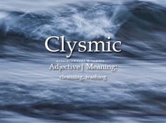 the front cover of clystic magazine, with waves in the water and words above it