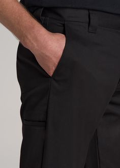 About Our LJ Stretch Twill Work Pants for Tall Men We know how hard it is to find long inseam pants, especially ones with style. That’s why we’ve created these pants for tall men. They’re tailored specifically for guys from 6’3 to 7’1, so they have an extra-long inseam for extra-long legs. Perfect for wearing from the office to the workshop, these men’s tall pants are elevated yet functional. They’re made with a durable tri-blend that’s infused with stretch and naturally wrinkle-resistant. The t