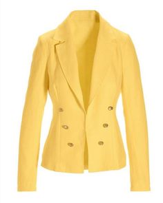 Our linen blazer, cut from crisp 100% linen, offers the polished comfort you need for the warmer months. Design highlights include a notched lapel, light shoulder padding for structure, and crested button details. Pair with the coordinating linen trousers and V-neck top for a chic suited look. | Boston Proper - Lemon Drop Yellow - Polished Linen Blazer - 8 Spring Linen Business Blazer, Linen Blazer With Double Button Closure For Office, Office Linen Blazer With Double Button Closure, Business Casual Linen Blazer With Buttons, Linen Blazer With Double Button Closure And Lapel Collar, Linen Blazer With Double Button Closure And Suit Collar, Linen Blazer With Lapel Collar And Buttons, Elegant Linen Blazer With Double Button Closure, Chic Linen Business Blazer