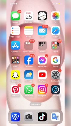 an iphone screen with various icons on it