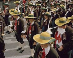 FolkCostume&Embroidery: Costumes of Tyrol Austrian Clothing, Austrian Clothes, Sound Of Music Costumes, Brass Band, Dress Hats, Sound Of Music