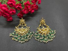 We bring beautiful Jewelry sure to elevate any look! Kindly pay attention to all photos and video and ask questions about the item prior to ordering. Green Dangle Chandbalis For Festivals, Festive Green Dangling Beads Earrings, Green Stone Work Chandbalis For Celebration, Festive Green Dangling Bead Earrings, Festive Green Chandbalis Dangle, Traditional Green Danglers With Beads, Festive Kundan Chandelier Earrings With Dangling Beads, Green Kundan Chandelier Earrings For Festive Occasions, Green Chandbali Chandelier Earrings For Celebration