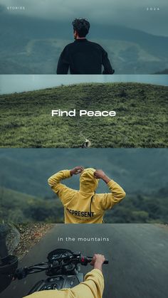 two different views of the same person on a motorcycle, one with his hands to his head