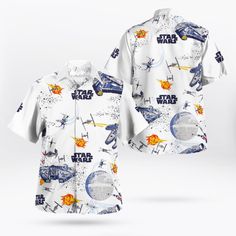 Star Wars Ships Hawaiian Shirt Summer 2023 Hot-A Hawaiian shirt with Star Wars tropical floral print is a unique and White Hawaiian Shirt, Star Wars Vintage, Aloha Hawaii, Star Wars Ships, Vintage Star Wars, Tropical Floral Print, Unique Shirt, Tropical Pattern, Aloha Shirt