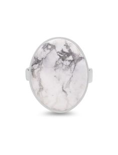 You will receive the exact ring shown in the photo. Approximate dimensions: .9" x 1.1" KEY WORDS: Calming, Ambition, Learning ENERGY: Howlite flies with soft wings on a calm breeze. Think of this marbled stone like a shoulder to rest on. Honing the element of air’s ability to shift and flow, Howlite brings patience, focus, and clear vision to your headspace. This effect stems from the crown chakra opening to release fearful, repetitive, and anxious thoughts. Howlite makes room in your mind for better visions like goals, ambitious beliefs, and retaining learned information. With a softening of your intellect, you can sleep better and make more intentional actions. This is a great stone for the lifelong student to keep the brain in check by allowing downtime for the soul. Learn more about Ho Element Of Air, Chakra Opening, Howlite Rings, Key Words, Clear Vision, Crystal Meanings, Sleep Better, Crown Chakra, Sterling Silver Ring