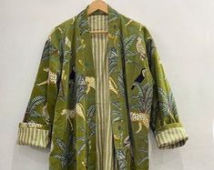 Green Jungle Print Velvet Kimono Robes, Morning Tea Velvet Coat, Bridesmaid Robe, Women Wear Cotton Velvet Robe, Velvet Jacket, Bridal Robe - Etsy UK Robe Women, Green Jungle, Velvet Cloth, Velvet Kimono, Kimono Robes, Bridal Robe, Velvet Coat, Jungle Print, Morning Tea