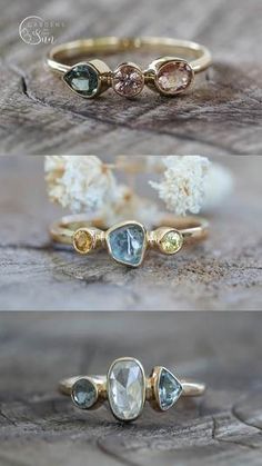 Custom Birthstone Ring in Gold Unique Mothers Rings Birthstones, Mothers Ring 3 Stone Vintage, Mothers Ring 4 Stones, Mother Birthstone Ring, Mom Rings Birthstone, Mothers Ring Ideas Unique, Three Birthstone Ring, Mother Rings Ideas, Birthstone Jewelry For Mom