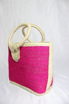 Straw purses are handcrafted by indigenous women from Mexico. They are very strong and resistant and come in different colors like pink, or multicolored. There are three different sizes which are a small, medium and large. The large measures 13½ inches wide, 5 ½ inches long and 19 inches tall include the handle. The medium is 11½ inches wide, 4 ¼ inches long and 16 inches tall including the handle. Indigenous Women, Top Handle Bags, Purses And Handbags, Straw Bag, Top Handle, Straw, Top Handle Bag, Handbags, Pink