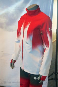 a mannequin dressed in red and white clothing