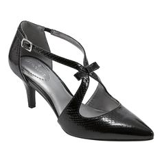 PRICES MAY VARY. The Bandolino Zeffer pump features sleek, curved lines with a kitten mid-heel and a pointed toe. The wish bone straps and bow detail adds a touch of fun. You'll want them in every color! Pointed Toe Buckle Closure 2.4" Heel Height Wish Bone, Wedding Shoes Lace, Shoe Image, Black Snake, Bow Detail Dress, Pump Dress, Kids Luggage, Luxury Store, Mid Heel