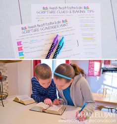 French Toast Easter Bake + Scripture Scavenger Hunt! - My Computer is My Canvas Scripture Scavenger Hunt, Family Activities Preschool, Reading Chart, Church Games, Reading Charts