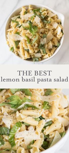 two bowls filled with different types of pasta