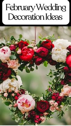 heart-shaped floral wreaths as statement wedding decor