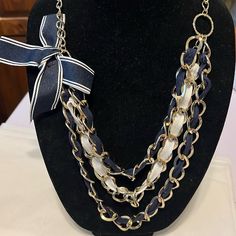 Beautiful Bow Trim Elegant Blue Chain Necklace For Party, Elegant Blue Metal Chain Necklace, Tassel Necklace Boho, Layered Beaded Necklaces, Egyptian Necklace, Tiered Necklace, Earring Box, Spring Jewelry, Stud Earrings Set