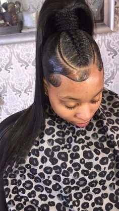 Cute Teenage Hairstyles, Ponytail Hairstyles For Women, Invisible Ponytail, Ponytail Ideas, Teenage Hairstyles, Ideas For Black Hair, High Ponytail Hairstyles, Weave Ponytail Hairstyles