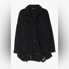 Nwt! Oversized Black Denim Jacket From Nasty Gal. Has Distressing All Over Throughout The Jacket. Snap Button Closure. Longer Line Oversized Fit. Size Medium. #Denimjacket #Denimshirt #Blackdenimjacket #Blackdenimshirt #Blackshacket #Distresseddenimjacket #Longdenimjacket #Oversizeddenimjacket #Nastygal #Dollskill #Grunge #Hottopic #Americaneagle #H&M #Oversizedjacket #Truckerjacket Oversized Edgy Cotton Denim Jacket, Oversized Distressed Black Outerwear, Oversized Washed Black Grunge Denim Jacket, Oversized Distressed Grunge Outerwear, Oversized Washed Black Denim Jacket Grunge Style, Oversized Washed Black Denim Jacket In Grunge Style, Oversized Distressed Denim Jacket In Edgy Style, Oversized Edgy Distressed Denim Jacket, Edgy Oversized Distressed Denim Jacket