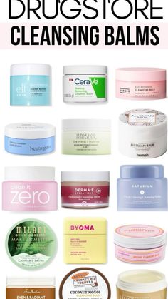 My favorite cleansing balms that vlean deeply to remove makeup Cleansing Balm For Oily Skin, Drugstore Cleanser, Banila Co, Oil Based Cleanser, Drugstore Skincare, Mental Health Therapy