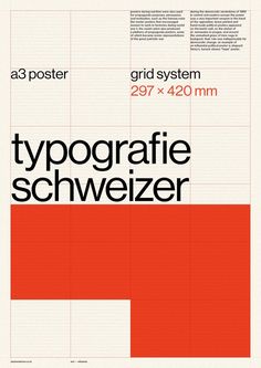 a poster with the words typografie schweizer on it