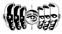 an image of three faces with different masks on them