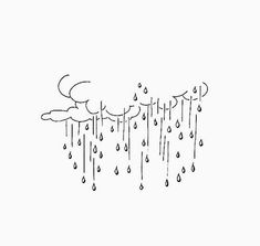 a drawing of rain falling from the sky