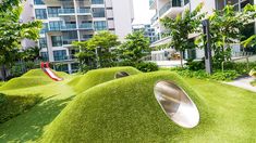 Mound Playground, Biophilic Playground, Singapore Playground, Playground Design Landscape, Maze Playground, Kindergarten Landscape, Bicycle Parking Design, Playground Landscape