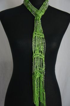 Great shopping ideas for NWT! Crochet Beaded Rhinestone Gem Scarf Necklace Wrap Belt Fringe Lime Green, Womens Accessories Beaded Scarf, Stylish Crochet, Scarf Necklace, Scarf Rings, Wrap Belt, Shopping Ideas, Ideas For, Head Wrap, Scarf Styles