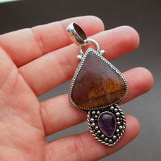 Cacoxenite in Amethyst Sterling Silver Pendant - Etsy Sterling Silver Teardrop Gemstones With Accents, Unique Teardrop Amethyst Jewelry, Handmade Amethyst Teardrop Gemstones, Natural Teardrop Amethyst Gemstones, Handmade Teardrop Amethyst Gemstones, Winter Park Fl, The Torch, Winter Park, Subtle Textures